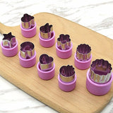 9Pcs Fruit Vegetable Cutter Molds Cartoon Cutter Mold Flowers Cake Biscuit Cutting Shape Tools Fondant Pastry Moulds
