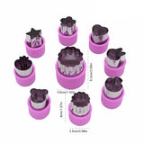 9Pcs Fruit Vegetable Cutter Molds Cartoon Cutter Mold Flowers Cake Biscuit Cutting Shape Tools Fondant Pastry Moulds