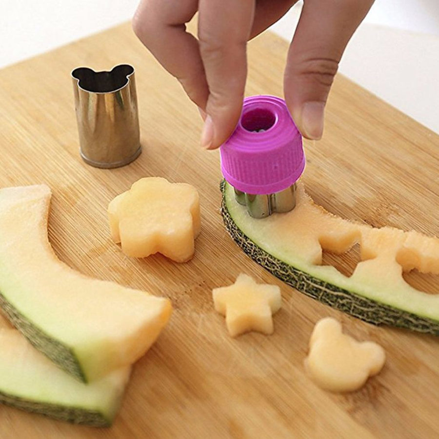 9Pcs Fruit Vegetable Cutter Molds Cartoon Cutter Mold Flowers Cake Biscuit Cutting Shape Tools Fondant Pastry Moulds