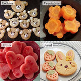 9Pcs Fruit Vegetable Cutter Molds Cartoon Cutter Mold Flowers Cake Biscuit Cutting Shape Tools Fondant Pastry Moulds