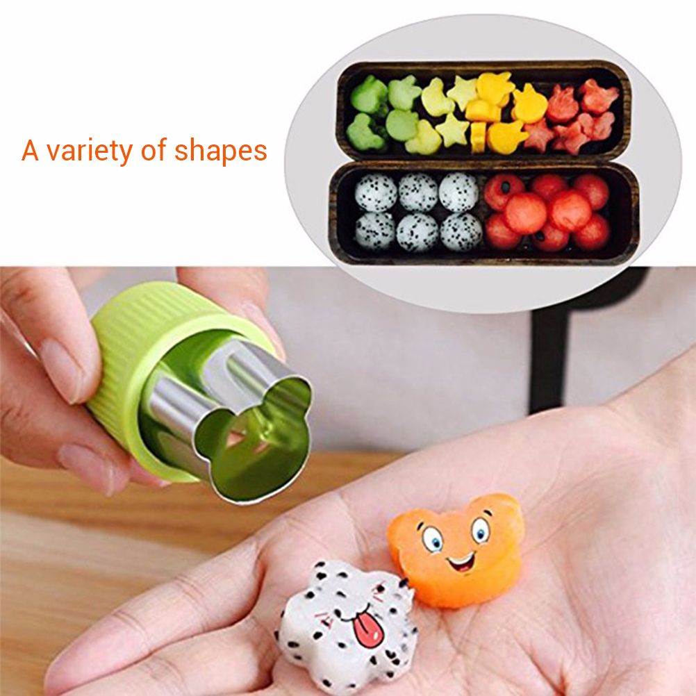 9Pcs Fruit Vegetable Cutter Molds Cartoon Cutter Mold Flowers Cake Biscuit Cutting Shape Tools Fondant Pastry Moulds