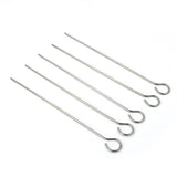 Stainless Steel Barbecue Skewers with Rack Grilling Needle and Holder Set Reusable Barbecue Tools - Top-Down View