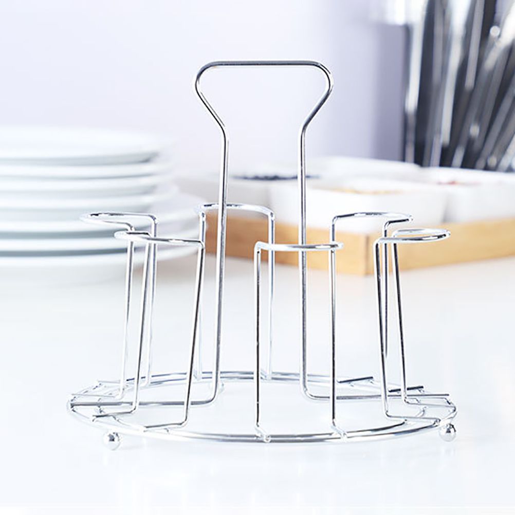 Kitchen Rotating Cup Mug Glass Holder Rack Metal Cups Drying Rack Stand