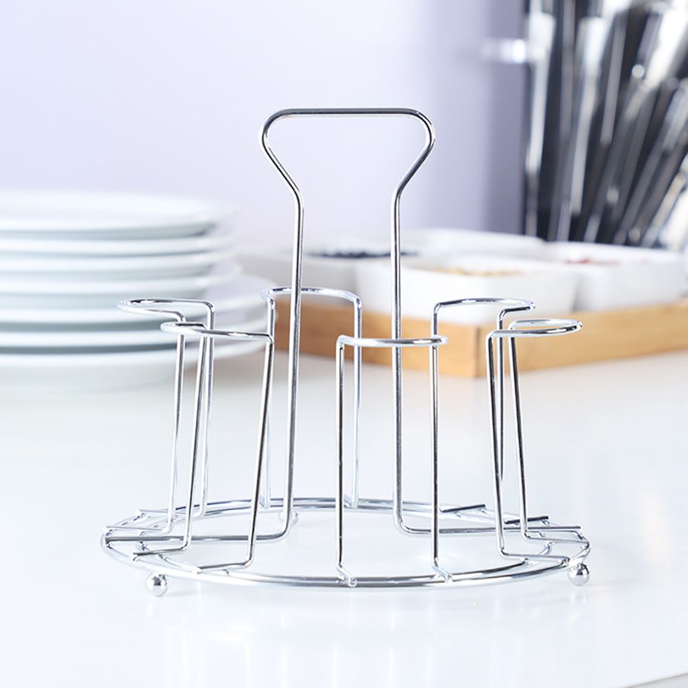 Kitchen Rotating Cup Mug Glass Holder Rack Metal Cups Drying Rack Stand