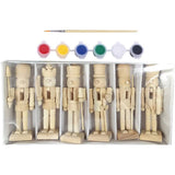 6pcs 12cm Christmas Nutcracker Ornament Set Wooden Nutcracker Character Soldier Toy Wooden Doll Figurine Painting Toy