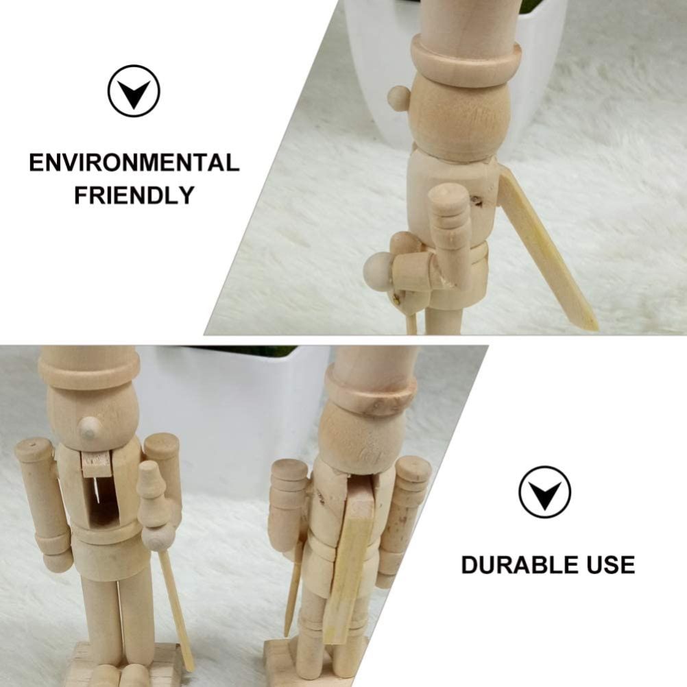 6pcs 12cm Christmas Nutcracker Ornament Set Wooden Nutcracker Character Soldier Toy Wooden Doll Figurine Painting Toy