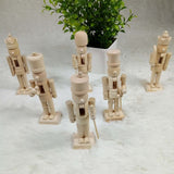 6pcs 12cm Christmas Nutcracker Ornament Set Wooden Nutcracker Character Soldier Toy Wooden Doll Figurine Painting Toy - Extra Image