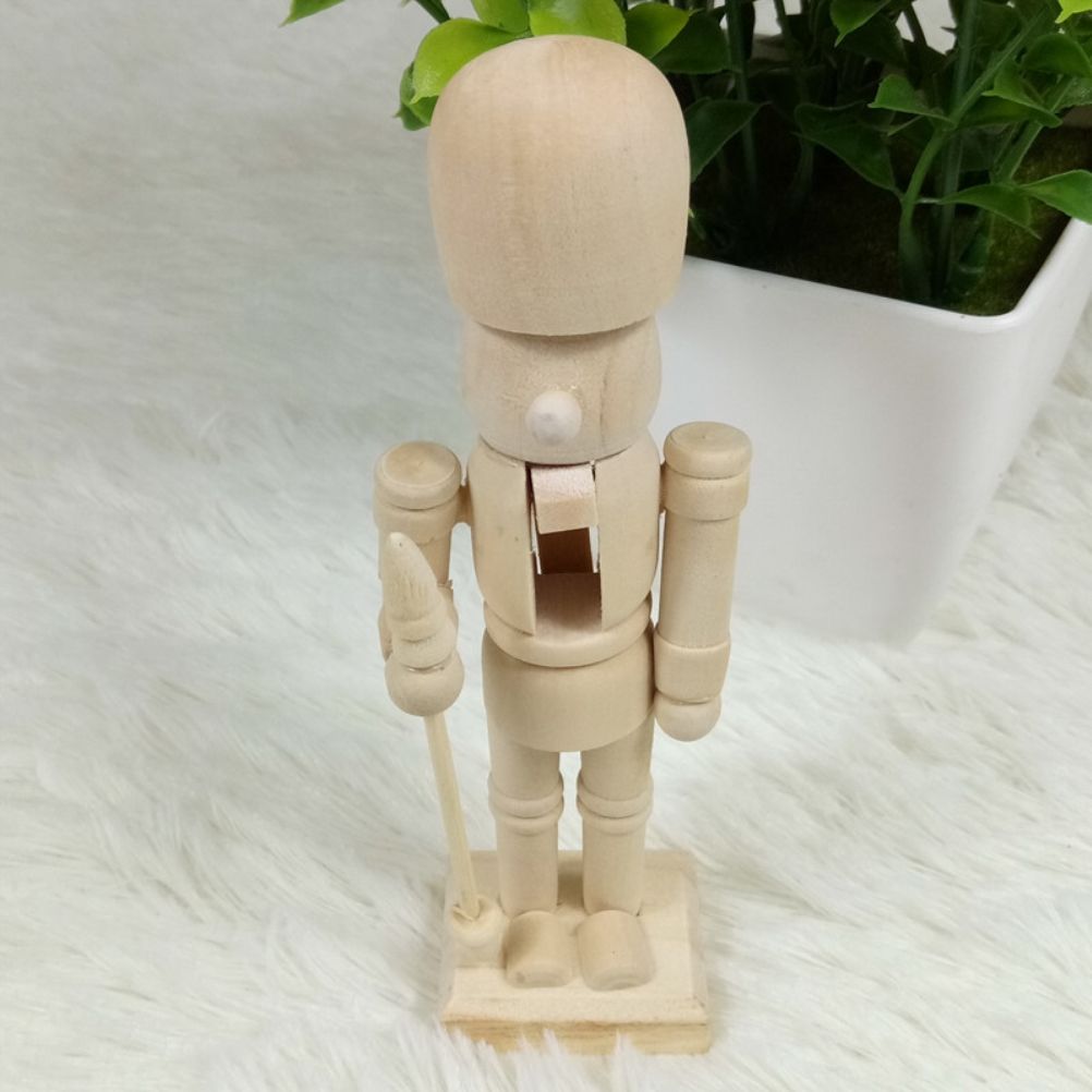 6pcs 12cm Christmas Nutcracker Ornament Set Wooden Nutcracker Character Soldier Toy Wooden Doll Figurine Painting Toy