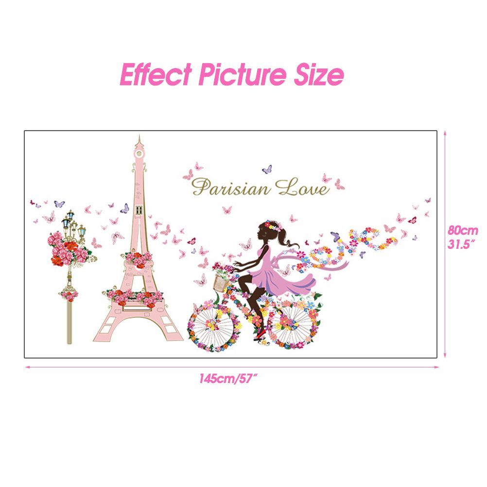 Wall Stickers Paris Eiffel Tower Wall Decal Stickers Repeatable Pasting Wall Decoration for Girls Bedroom