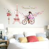 Wall Stickers Paris Eiffel Tower Wall Decal Stickers Repeatable Pasting Wall Decoration for Girls Bedroom