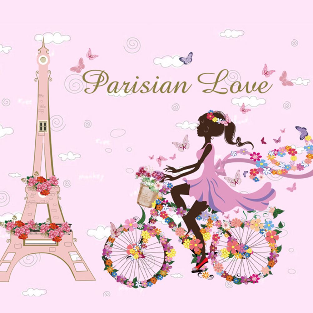 Wall Stickers Paris Eiffel Tower Wall Decal Stickers Repeatable Pasting Wall Decoration for Girls Bedroom
