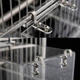 Acrylic Bird Bathtub Bath Shower Box Bowl with Hooks Cage Accessory for Birds Parrots - Side View