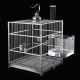 Acrylic Bird Bathtub Bath Shower Box Bowl with Hooks Cage Accessory for Birds Parrots - 45-Degree Angle