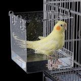 Acrylic Bird Bathtub Bath Shower Box Bowl with Hooks Cage Accessory for Birds Parrots - Close-Up Angle