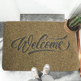 Welcome Doormat Polyester Fiber Welcome Mat Outdoor Rug Non Slip Entryway Indoor Outdoors Mats - Side View