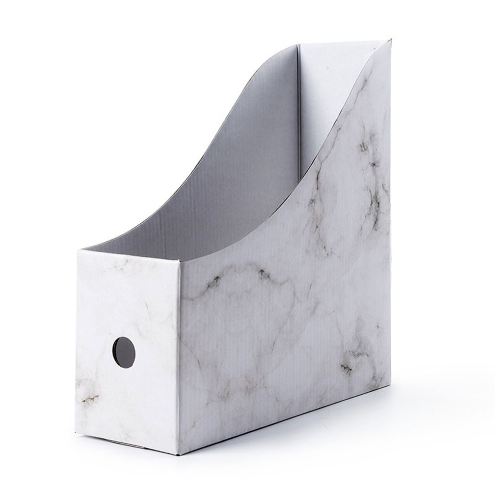 3 pcs Sturdy Cardboard Magazine Holders Folder Holders Magazine Storage Box Desk File Holder