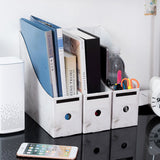 3 pcs Sturdy Cardboard Magazine Holders Folder Holders Magazine Storage Box Desk File Holder - Rear View