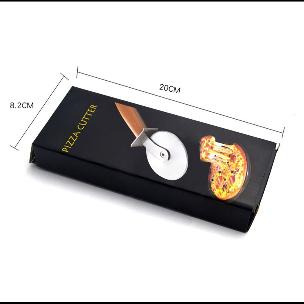 Stainless Steel Pizza Cutter Wheel Kitchen Pizza Cutter with Anti Slip Wooden Handle