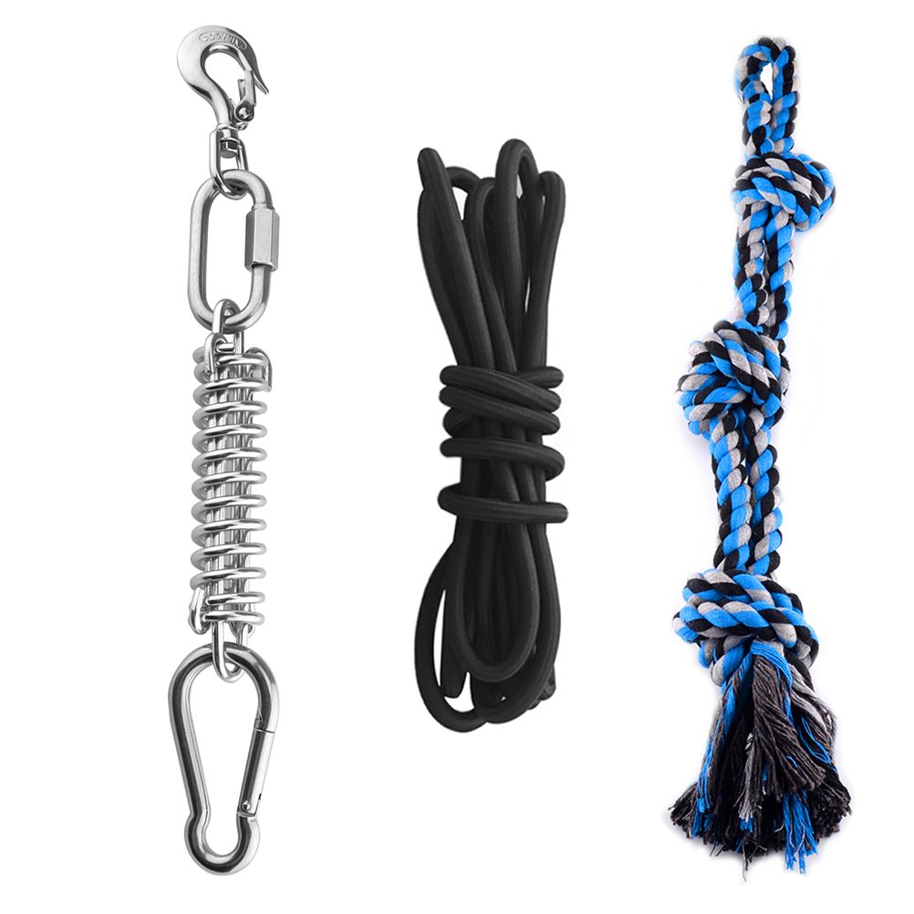 Spring Pole Dog Rope Toy Dog Tug of War Toy Outdoor Pet Exercise Rope