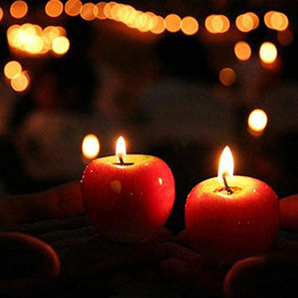 Festive Candles Apple Shaped Tea Light Candles for Home Decor Table Center Birthday Christmas Party
