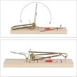 12Pcs/Set Wood and Metal Reusable Rat and Mouse Traps Classic Mice Traps