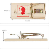 12Pcs/Set Wood and Metal Reusable Rat and Mouse Traps Classic Mice Traps - Low Angle