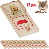 12Pcs/Set Wood and Metal Reusable Rat and Mouse Traps Classic Mice Traps - Extra Image