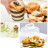 Cake Carrier Cover Cake Stand with Lid Dessert Serving Platter with Handle Cupcake Holder Pies Display with Base - Extra Image