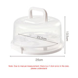 Cake Carrier Cover Cake Stand with Lid Dessert Serving Platter with Handle Cupcake Holder Pies Display with Base - Front View