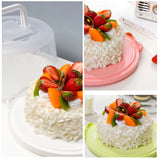 Cake Carrier Cover Cake Stand with Lid Dessert Serving Platter with Handle Cupcake Holder Pies Display with Base