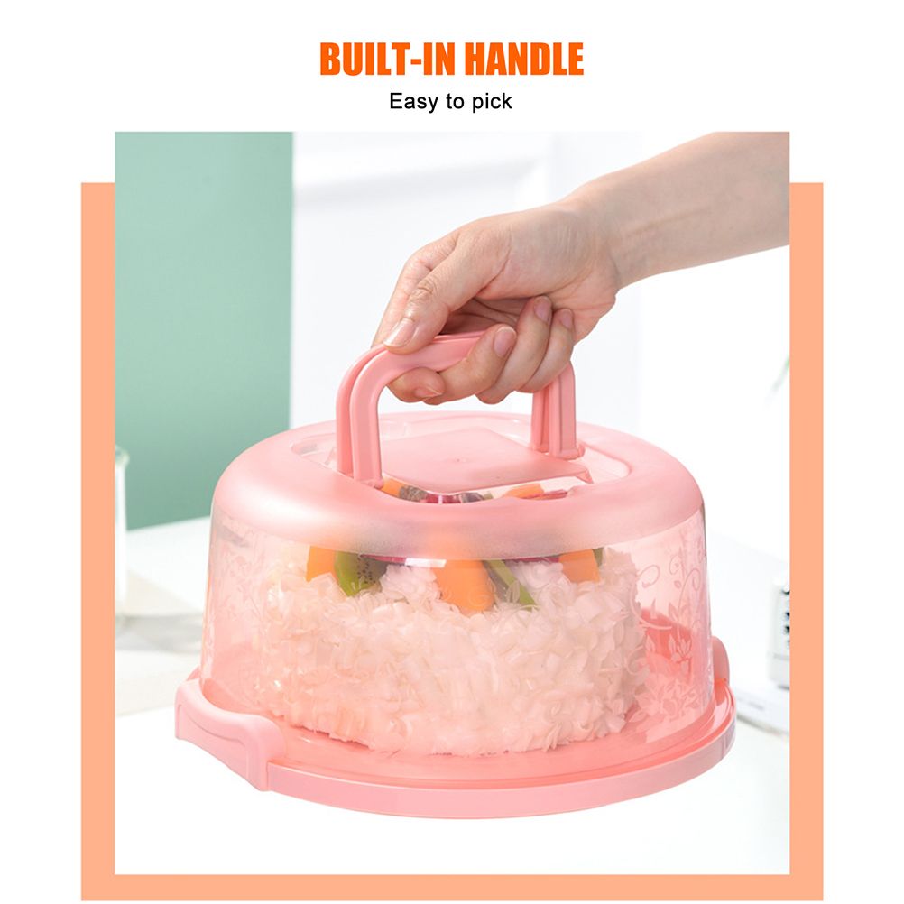 Cake Carrier Cover Cake Stand with Lid Dessert Serving Platter with Handle Cupcake Holder Pies Display with Base
