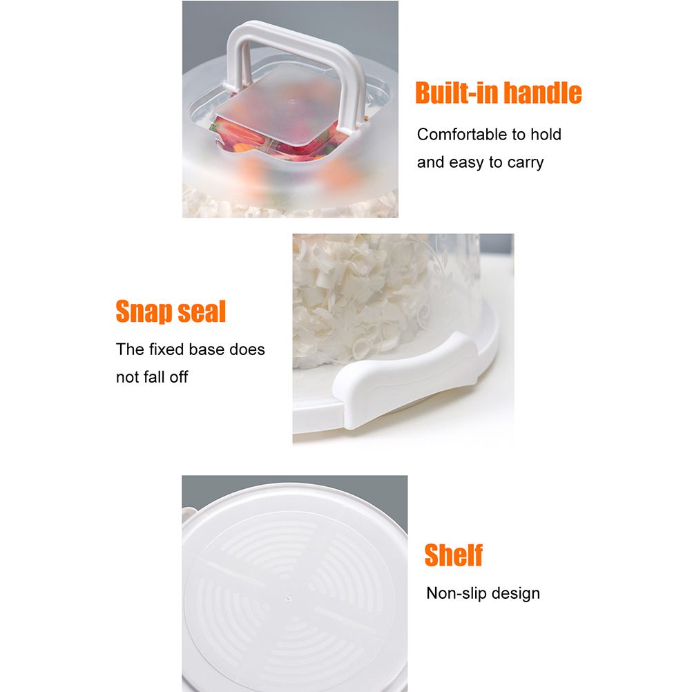 Cake Carrier Cover Cake Stand with Lid Dessert Serving Platter with Handle Cupcake Holder Pies Display with Base