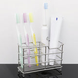 Stainless Steel Tooth Brush Holder Electric Toothbrush Holder Stand Multifunction Waterproof Punch Free Bathroom Storage Organizer