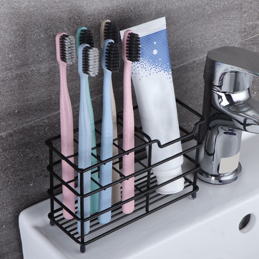 Stainless Steel Tooth Brush Holder Electric Toothbrush Holder Stand Multifunction Waterproof Punch Free Bathroom Storage Organizer