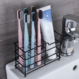 Stainless Steel Tooth Brush Holder Electric Toothbrush Holder Stand Multifunction Waterproof Punch Free Bathroom Storage Organizer