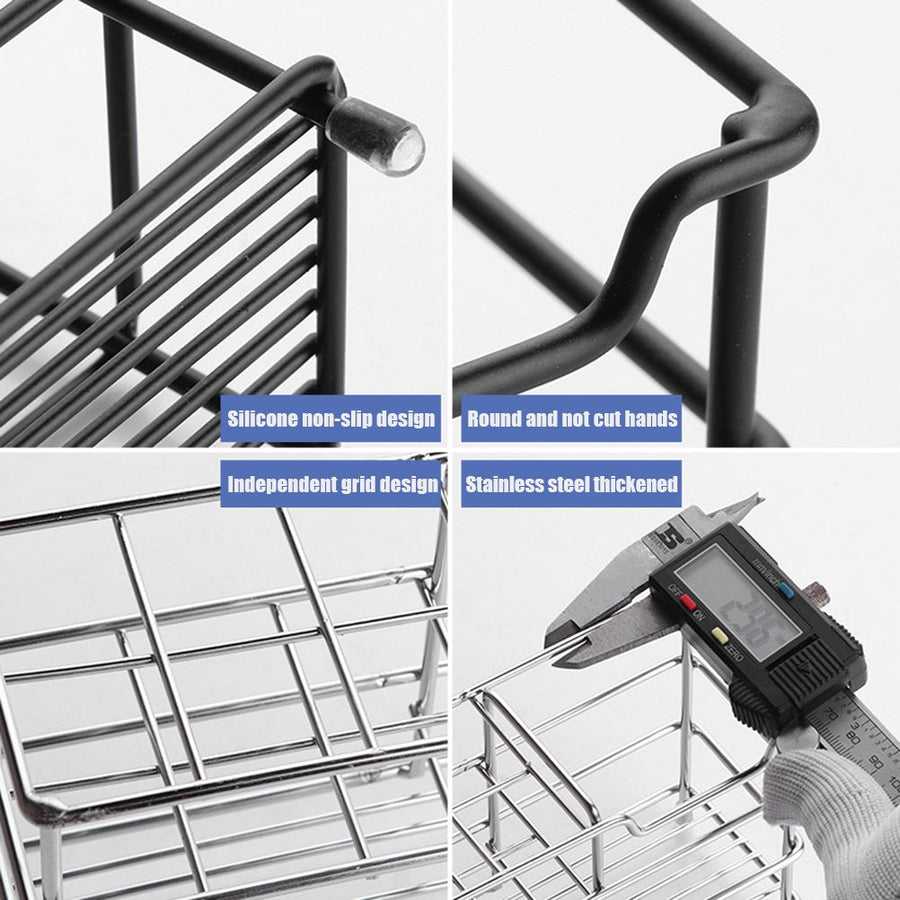 Stainless Steel Tooth Brush Holder Electric Toothbrush Holder Stand Multifunction Waterproof Punch Free Bathroom Storage Organizer