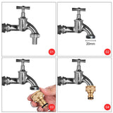 3 Pcs Brass Hose Tap Connector 1/ 2 Inch 3/ 4 Inch Garden Water Hose Adapter Thread Pipe Tap Faucet Connector Adapter - 45-Degree Angle