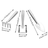 Garden Trowel Set 3PCS Mini Stainless Steel Trowel Weed Fork and Transplant Trowel Hand Tool Set for Gardener