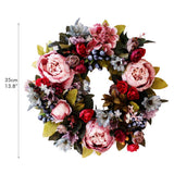 Christmas Wreath Handcraft Peony Wreath Artificial Spring Garland Wreath for Door Wall Wedding Party Home Decor