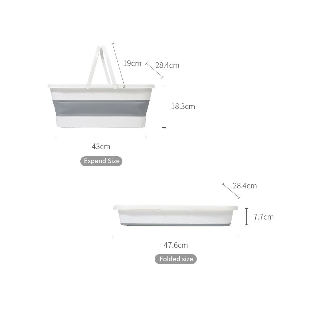 Collapsible Mop Bucket Portable Plastic Bucket Folding Storage Basket with Handle