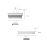 Collapsible Mop Bucket Portable Plastic Bucket Folding Storage Basket with Handle - Side View