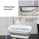 Collapsible Mop Bucket Portable Plastic Bucket Folding Storage Basket with Handle - 45-Degree Angle