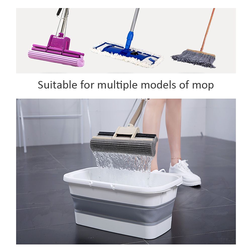 Collapsible Mop Bucket Portable Plastic Bucket Folding Storage Basket with Handle