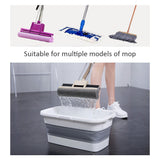Collapsible Mop Bucket Portable Plastic Bucket Folding Storage Basket with Handle - Rear View