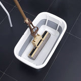 Collapsible Mop Bucket Portable Plastic Bucket Folding Storage Basket with Handle - Close-Up Angle