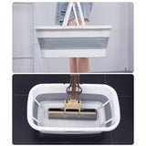 Collapsible Mop Bucket Portable Plastic Bucket Folding Storage Basket with Handle