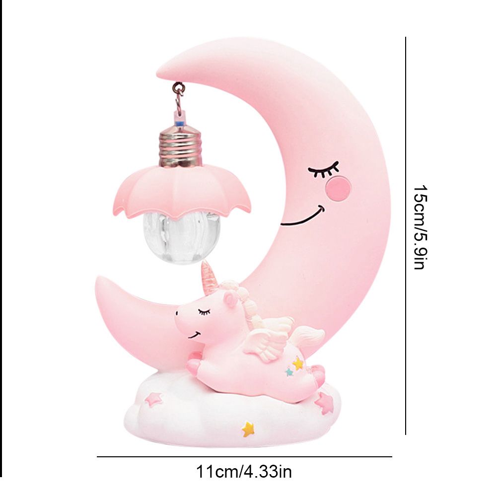 Cartoon Moon Led Night Light Resin Baby Nursery Lamp Ornaments Bedside Table Lamp Kids Gift Toy