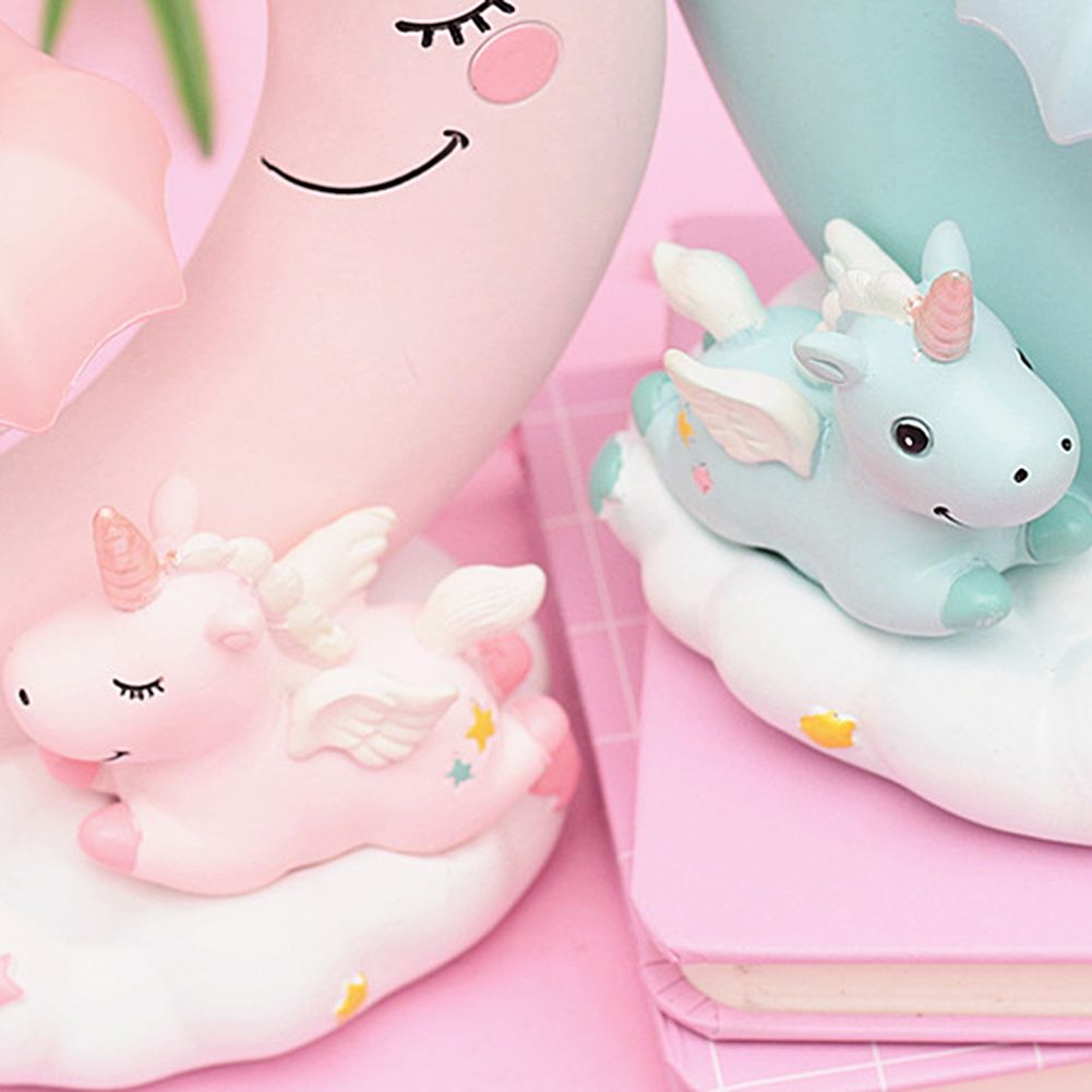 Cartoon Moon Led Night Light Resin Baby Nursery Lamp Ornaments Bedside Table Lamp Kids Gift Toy