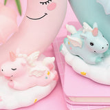 Cartoon Moon Led Night Light Resin Baby Nursery Lamp Ornaments Bedside Table Lamp Kids Gift Toy - Top-Down View