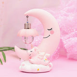 Cartoon Moon Led Night Light Resin Baby Nursery Lamp Ornaments Bedside Table Lamp Kids Gift Toy - Rear View